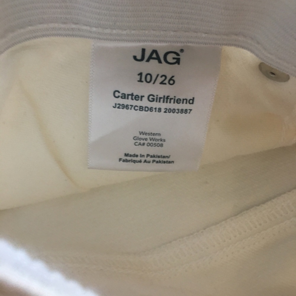 NWT JAG Carter Mid Rise Girlfriend Jeans White 12 - Picture 14 of 16